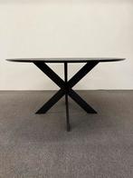 Ronde eettafel HPL steen print 150cm, 150 tot 200 cm, Rond, Ophalen of Verzenden, Zo goed als nieuw
