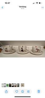 Set van 3 Francien van Westering Katten Kop en Schotel, Huis en Inrichting, Keuken | Servies, Keramiek, Nieuw, Ophalen of Verzenden