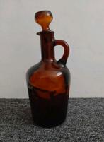 Bruine glazen fles met dop, Antiek en Kunst, Antiek | Glas en Kristal, Ophalen