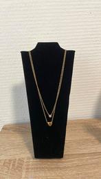 Prachtige dubbele ketting lucardi, Overige materialen, Met strass, Ophalen of Verzenden, Zo goed als nieuw