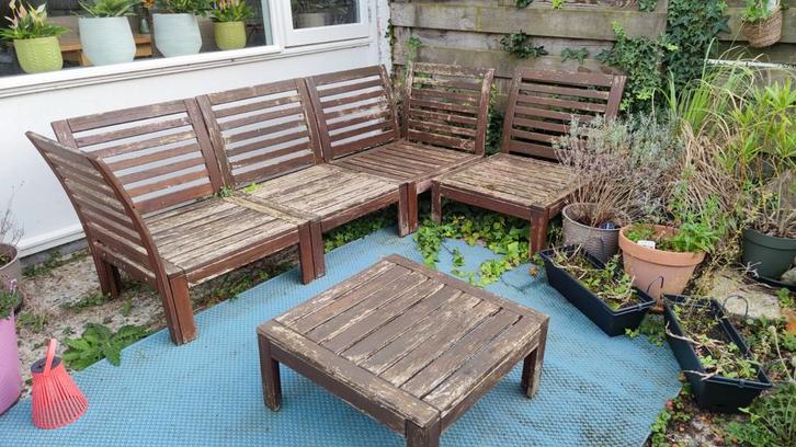 IKEA Applaro Tuinset - Hout (vergelijkbaar met Nammaro), Tuin en Terras, Tuinsets en Loungesets, Gebruikt, Hout, Ophalen
