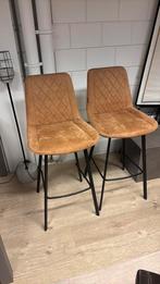 Barkrukken cognac kleur, Huis en Inrichting, Barkrukken, 2 krukken, Ophalen, Zo goed als nieuw, 60 tot 90 cm