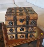 Oud houten kistje beslagen India, Ophalen, Minder dan 50 cm, Gebruikt, Minder dan 50 cm