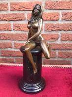 zittend naakt, erotisch bronzen topbeeld, Antiek en Kunst, Kunst | Beelden en Houtsnijwerken, Ophalen of Verzenden