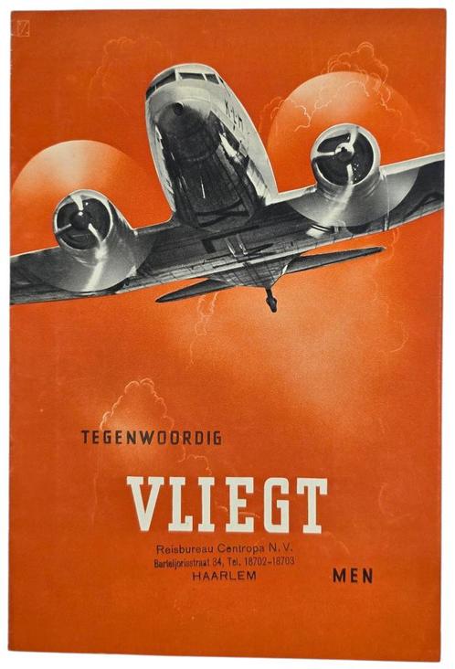 Brochure - KLM Tegenwoordig Vliegt Men, Dakota DC-2, Verzamelen, Luchtvaart en Vliegtuigspotten, Boek of Tijdschrift, Verzenden