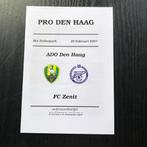 ⚽ Programma oefenduel Ado Den Haag - Fc Zenit 2007 ⚽, Boek of Tijdschrift, Overige binnenlandse clubs, Ophalen of Verzenden, Zo goed als nieuw