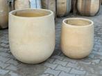 Grote Fiberstone plantenbakken AANBIEDING 60x70cm en 45x55cm, Overige materialen, 40 cm of meer, Tuin, Rond