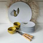 Potterie De Groenekan gebaksstel blad decoratie, Antiek en Kunst, Antiek | Keramiek en Aardewerk, Ophalen of Verzenden