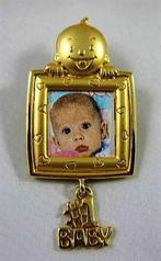 Leuk kraamcadeautje Broche fotolijstje voor babyfoto van JJ, Ophalen, Nieuw, Goud, Overige materialen