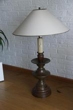 Staande bronzen houten Vintage schemerlamp, Antiek en Kunst, Ophalen