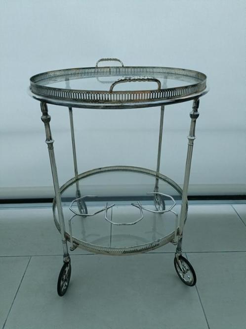 Vintage theetafel, antiek verzilverd trolley, dranken wagen,, Huis en Inrichting, Woonaccessoires | Overige, Gebruikt, Ophalen