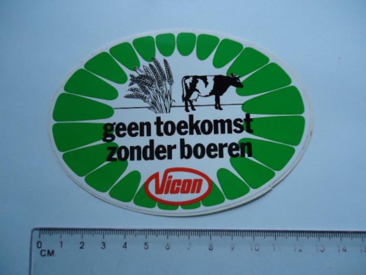 sticker oud GEEN TOEKOMST ZONDER BOEREN agri vicon retro, Verzamelen, Stickers, Zo goed als nieuw, Bedrijf of Vereniging, Verzenden