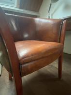 Antieke lederen kuipstoelen, Ophalen, Gebruikt, 75 tot 100 cm, 50 tot 75 cm