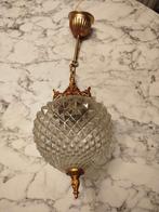 Vintage Glazen Hanglamp, Huis en Inrichting, Lampen | Hanglampen, Ophalen, Gebruikt, 50 tot 75 cm, Vintage