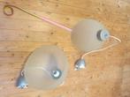 2 Vintage Hanglampen, Ophalen, Gebruikt, Glas, Modern