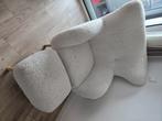 Fauteuil en poef beige, Ophalen, Nieuw, 75 tot 100 cm, 75 tot 100 cm