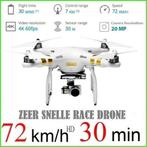 Kamera Race Drone Quadcopter 72/km/h - 20MP - 30min. - RTF, Ophalen of Verzenden, Nieuw, RTF (Ready to Fly)