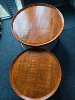 2 mangohouten tafels, 50 tot 100 cm, Minder dan 50 cm, Rond, Gebruikt