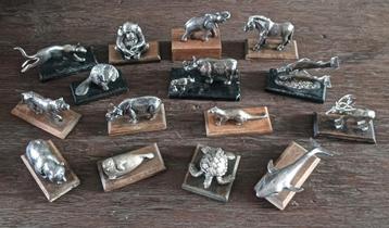 15 x WWF Natuurfonds verzilverde dieren materiaal zuiver TIN beschikbaar voor biedingen