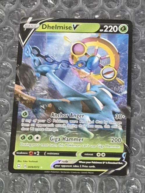 Dhelmise V 009/072 Shining Fates Sword & Shield Ultra Rare, Hobby en Vrije tijd, Verzamelkaartspellen | Pokémon, Zo goed als nieuw