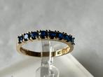 Gouden ring natuurlijke blauwe Saffier, Sieraden, Tassen en Uiterlijk, Ringen, 18 tot 19, Verzenden, Zo goed als nieuw, Met edelsteen