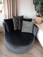 Ronde lounge fauteuil in antraciet velvet, Pastille lounge, Huis en Inrichting, Fauteuils, Ophalen of Verzenden, Zo goed als nieuw