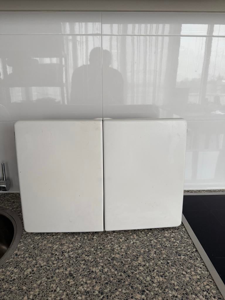 Retro hangkastje voor keuken of badkamer, Ophalen, Minder dan 50 cm, Gebruikt, Wit