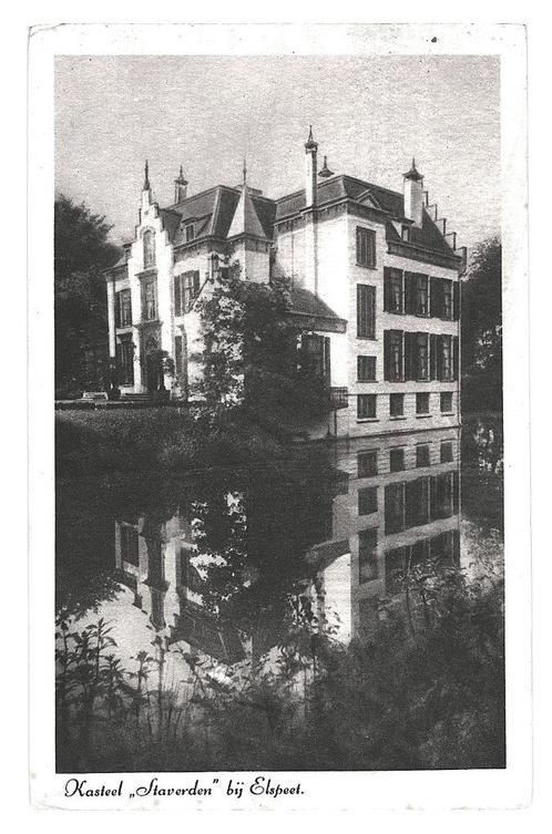 901180	Elspeet	Gld 1936 	kasteel	Staverden	Postzegel afgewee, Verzamelen, Ansichtkaarten | Nederland, Gelopen, Gelderland, 1920 tot 1940