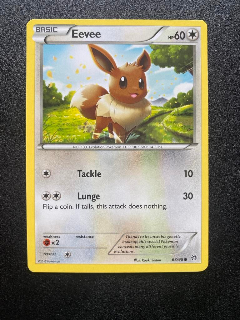 Eevee 63/98 Pokémon XY Ancient Origins Packfresh Mint, Ophalen of Verzenden, Zo goed als nieuw, Losse kaart