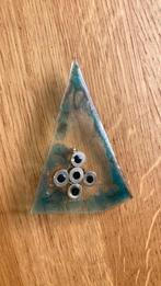 Vintage broche - blauw, Ophalen of Verzenden, Gebruikt, Blauw, Overige materialen