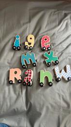9 treinletters, Kinderen en Baby's, Speelgoed | Houten speelgoed, Ophalen, Zo goed als nieuw, Overige typen