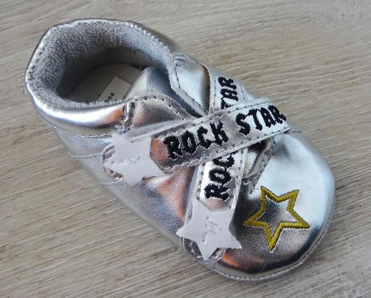 Rock Star schoenen - PU leer - zilver - ster - maat 15 / 16, Kinderen en Baby's, Babykleding | Schoentjes en Sokjes, Nieuw, Meisje