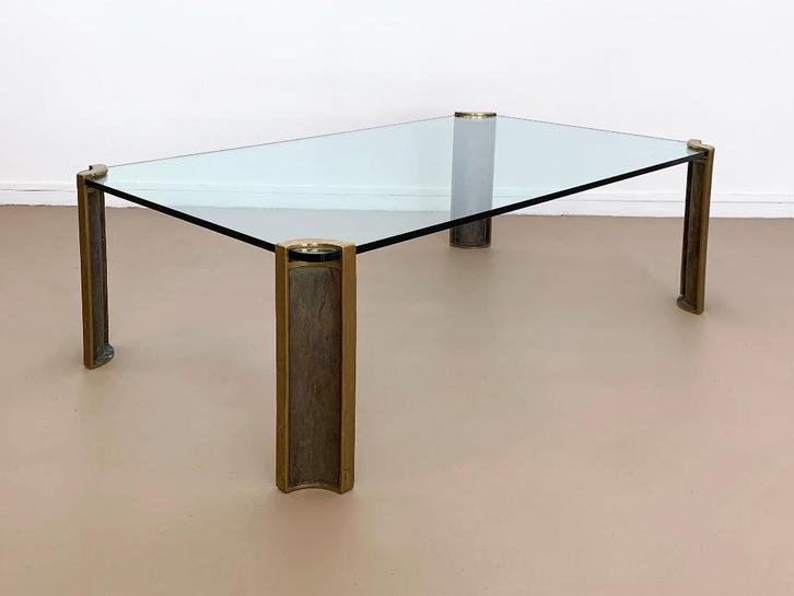 Vintage mid-century koffietafel salontafel brons brutalist, Huis en Inrichting, Woonaccessoires | Overige, Gebruikt, Ophalen