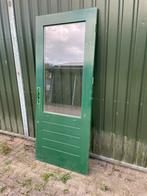 Hard houten buitendeur 211,5 x 87,5 rechtsdraaiende, Ophalen, 200 tot 215 cm, Glas, Buitendeur