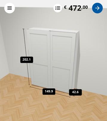 Witte PAX kledingkast met schuifdeuren - afbeelding 7