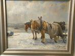 Hendrik Pieter Groen paarden op Rotterdamse kade, Ophalen of Verzenden