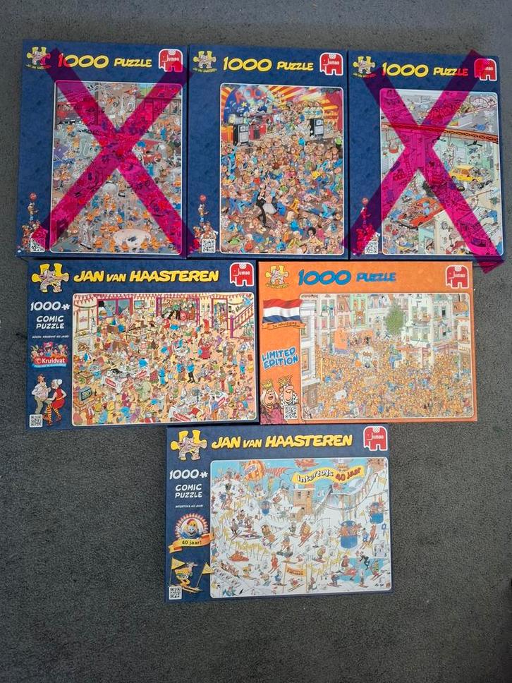 Jan van Haasteren 1000 stukjes., Hobby en Vrije tijd, Denksport en Puzzels, Zo goed als nieuw, Legpuzzel, 500 t/m 1500 stukjes