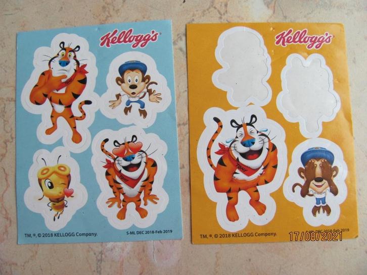 NIEUW 2 vellen KELLOGG's karakters STICKERS Tony Coco Pops 6, Verzamelen, Stickers, Nieuw, Merk, Ophalen of Verzenden