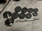 2 x verstelbare dumbells 15 kg dumbell set gewichten, Ophalen, Gebruikt, Schijven, 2 stsngen met sluiters