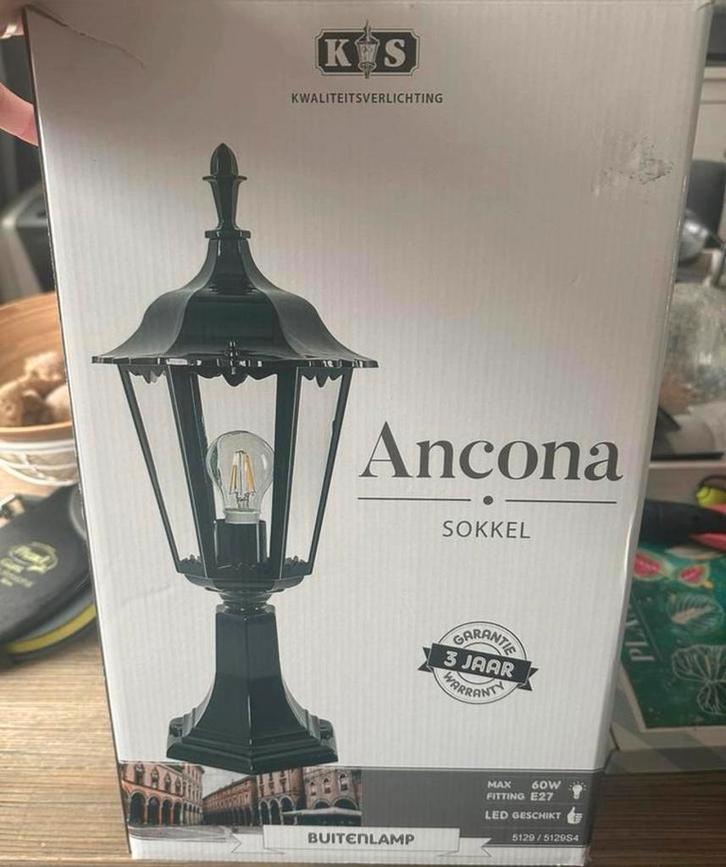 Tuinlamp ancona sokkel, Tuin en Terras, Buitenverlichting, Zo goed als nieuw, Staande lamp, Aluminium, Minder dan 50 watt, Netvoeding