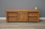 Geborstelde teak tv kast 180 cm, Ophalen, Nieuw