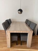 Prachtige massieve eettafel + evt 6 stoelen, Ophalen, Zo goed als nieuw, 6 tot 8 stoelen
