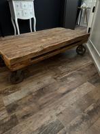 Massieve houten salontafel, Huis en Inrichting, Tafels | Salontafels, Ophalen, Gebruikt, 100 tot 150 cm, Teakhout
