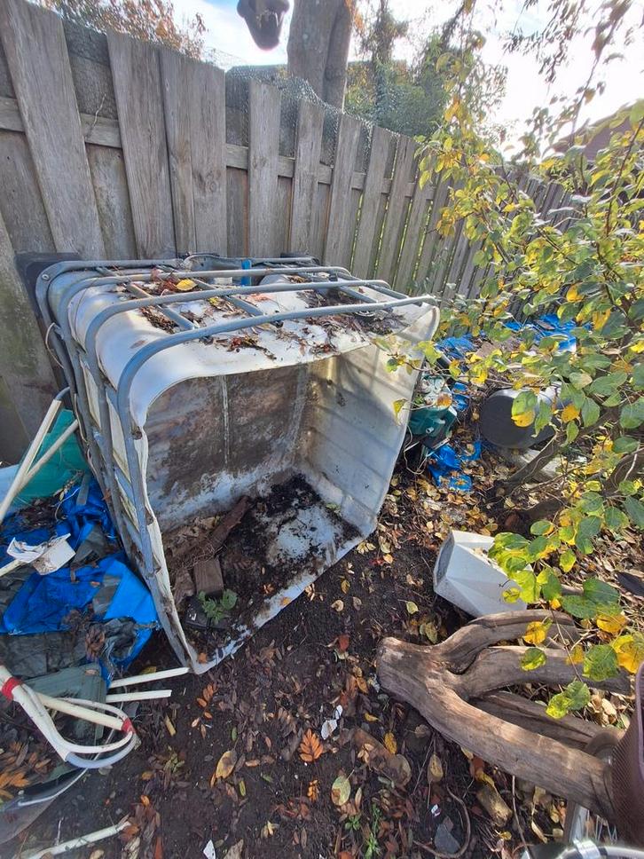 GRATIS! Opengesneden IBC container - Ideaal voor projecten!, Tuin en Terras, Regentonnen, Gebruikt, Kunststof, 150 liter of meer