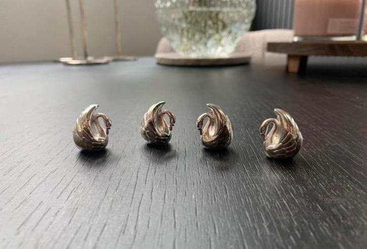 Verzilverd zwanen voor tafel decor tafelschikking, Antiek en Kunst, Antiek | Bestek, Ophalen of Verzenden
