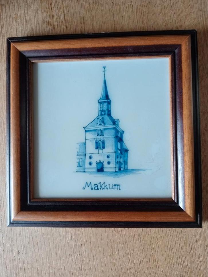 Antiek Tegeltje Makkum Ingelijst, Antiek en Kunst, Antiek | Wandborden en Tegels, Ophalen of Verzenden