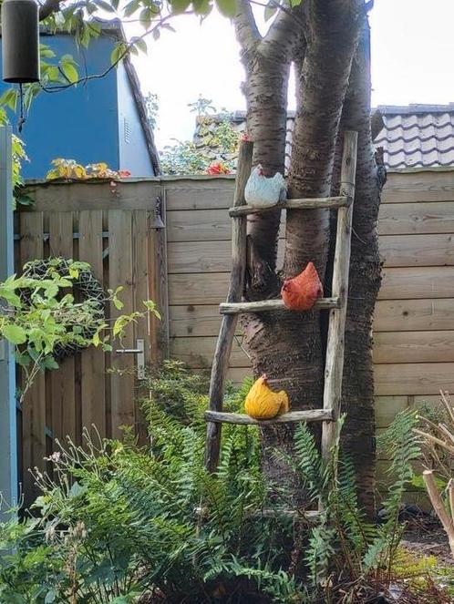 Kipjes kip 4x decoratie, Tuin en Terras, Tuinbeelden, Kunststof, Ophalen of Verzenden