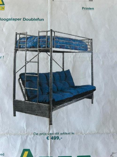 Hoogslaper met bankbed // hoogslaper doublefun, Huis en Inrichting, Slaapkamer | Stapelbedden en Hoogslapers, Zo goed als nieuw
