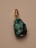 Gouden hanger met turquoise, Gebruikt, Overige voorstellingen, Ophalen of Verzenden, Met edelsteen