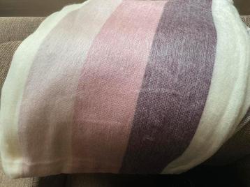 Alpaca wollen deken - lila / roze tinten / wit - nieuw beschikbaar voor biedingen